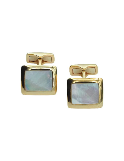 Gemelos oro rosa 18k y nácar