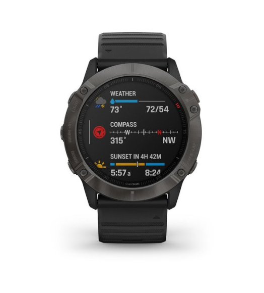 Garmin Fenix 6X Sapphire Charcoal Gray DLC Black Strap 010 02157 11