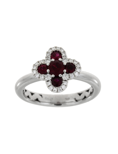 Anillo rubis y diamantes...