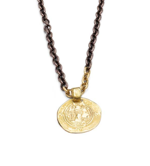 Colgante moneda oro 18K