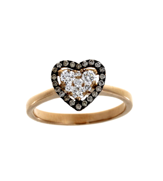 Anillo corazon de diamantes...