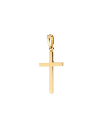 Cruz de Oro amarillo liso 18k.