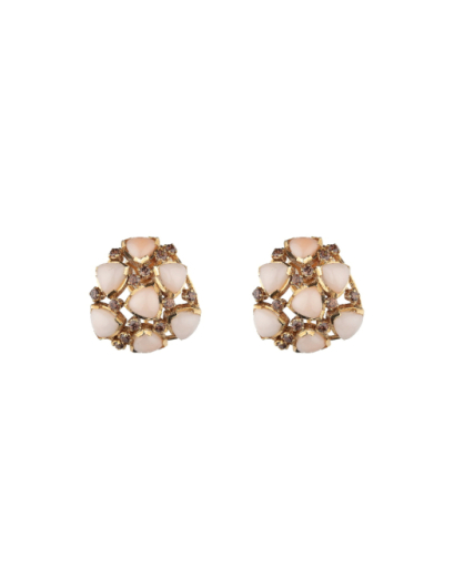 Pendientes oro rosa y coral...