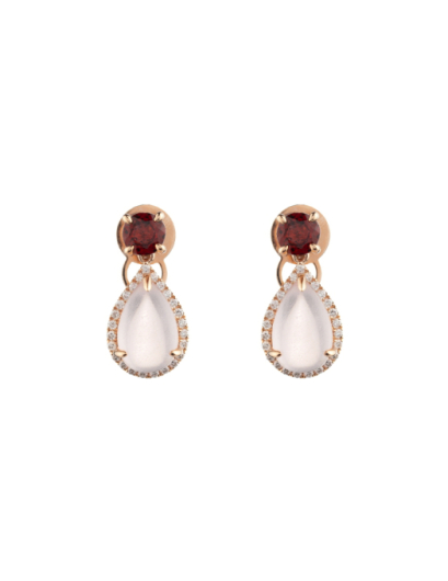 Pendientes oro rosa cuarzo...