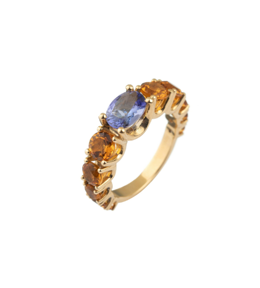 Anillo Tanzanita y Citrinos...