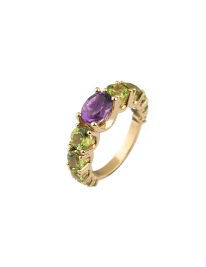 Anillo Amatista y Peridotos...