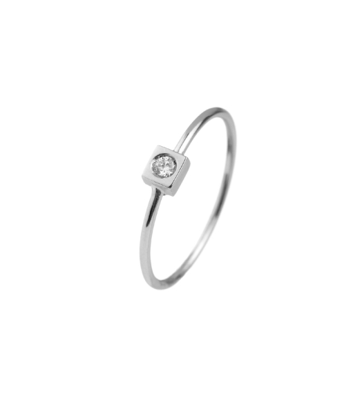 Anillo cuadrado diamante...